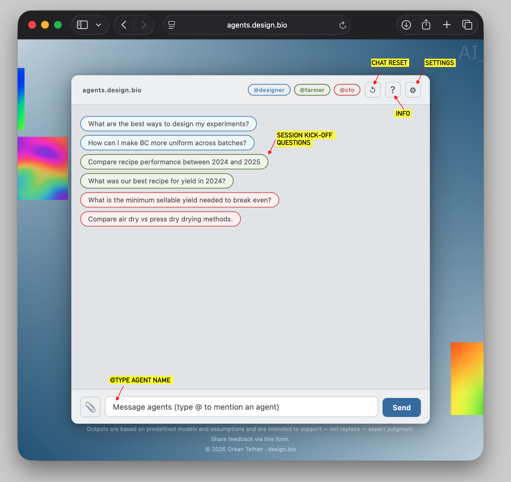 Chat interface overview